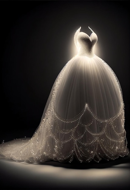 Un vestido de novia súper hermoso y hermoso Generative Ai