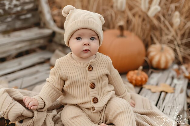 Vestido de otoño neutro para niños