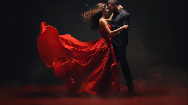 vestido rojo fondo de amor rojo danza salsa danza latina bachata música amor ilustración danza de salón