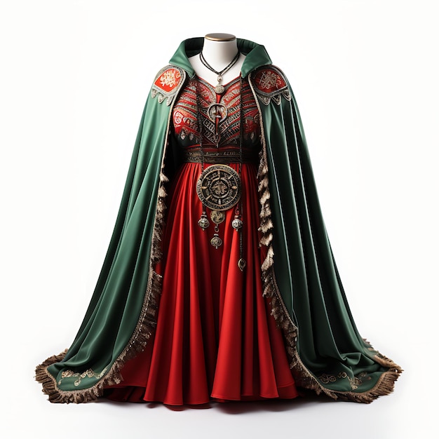 Vestido de tipo Minho portugués de colores, material de lana, color, ropa tradicional y moda