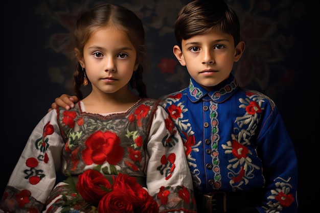 Vestido tradicional mexicano bordado mexicano niños