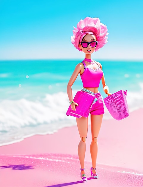 Foto vestido de verano a la moda para la muñeca barbie fase de compras