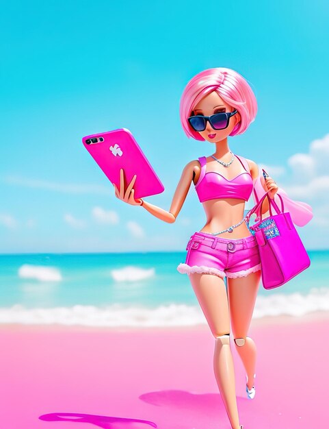 Foto vestido de verano a la moda para la muñeca barbie fase de compras