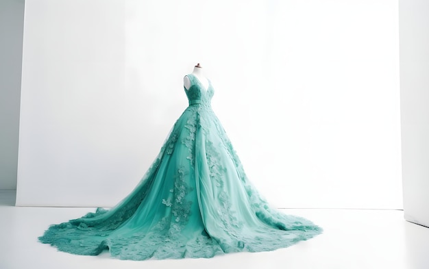 Un vestido verde de la colección.