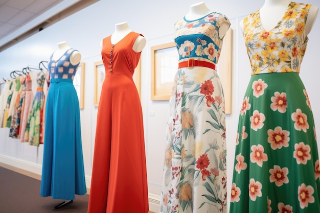 Vestidos con estampado floral de los años en exposición