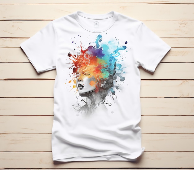 Vestuário artístico Aquarela Imagem vetorial Design de camiseta