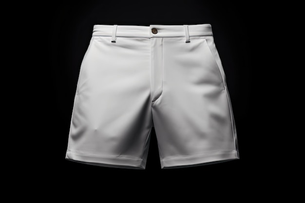 Vestuário de shorts brancos isolados para homens têxteis de algodão com modelo vazio de maquete em preto