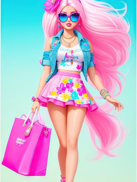 Foto vestuário de verão à moda para a boneca barbie