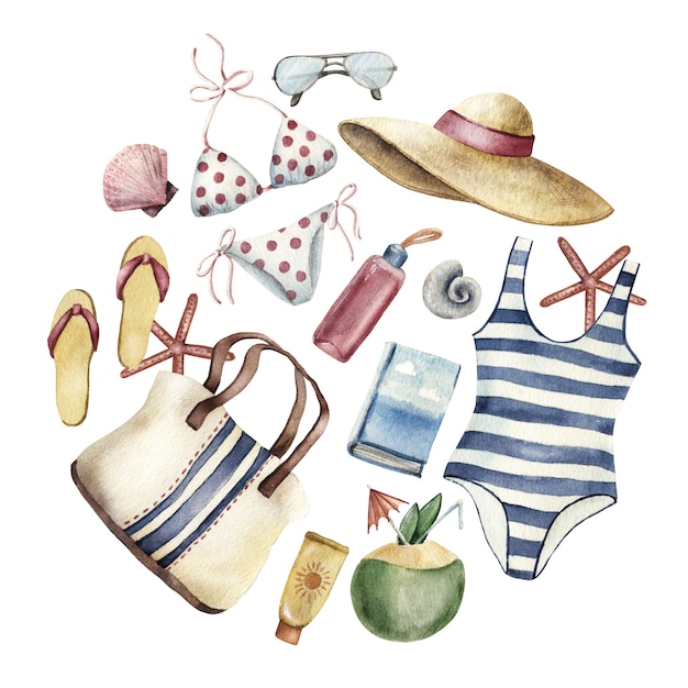 Vestuário de verão para férias de praia