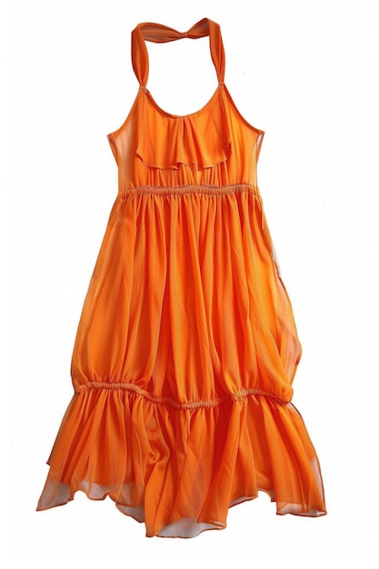 Foto vestuário laranja de moda isolado em um fundo branco