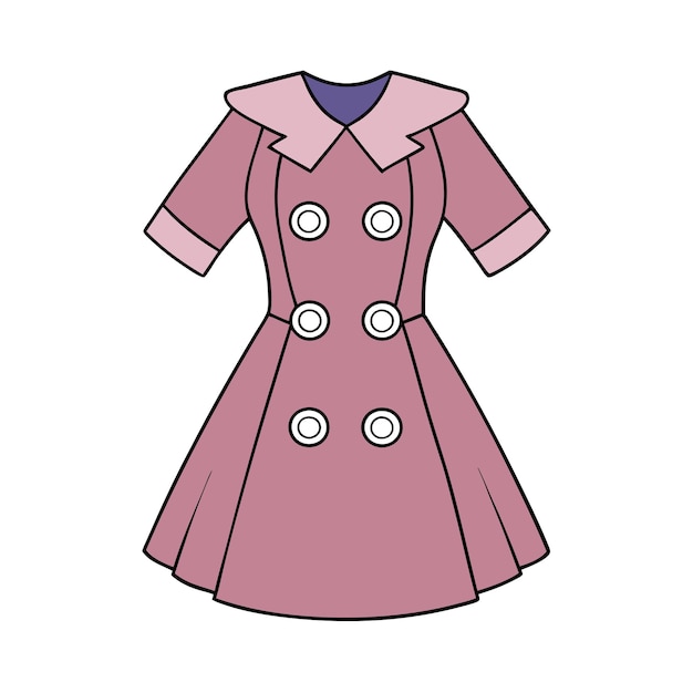 Vestuário moderno de peito duplo para meninas Arte de design de moda vetorial