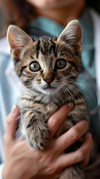 Foto veterinario profesional organiza un seminario informativo sobre la salud de los gatos con consejos prácticos para los responsables