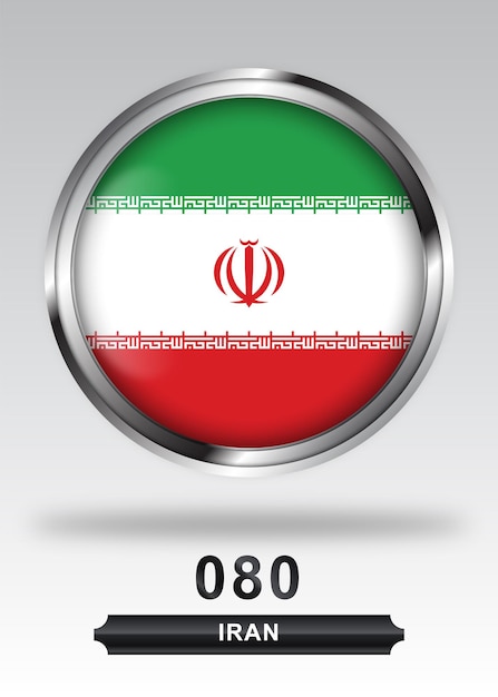 Foto vetor completo do ícone do distintivo da bandeira nacional do irã