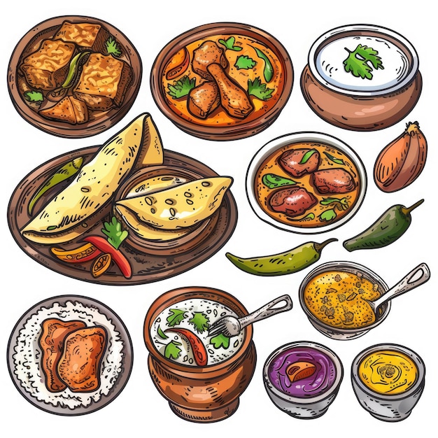 vetor de conjunto de adesivos de comida