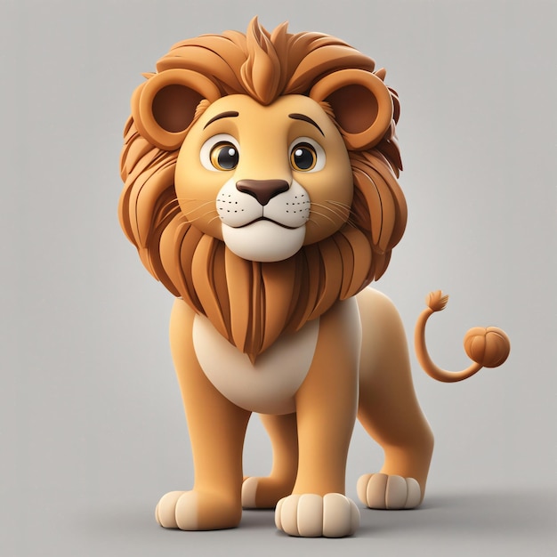 Vetor de desenho animado de leão fofo gerado por IA