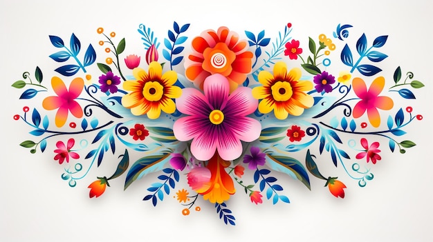 Vetor de design de flores coloridas no estilo de Michael Deforge Henri Matisse Figu isolado