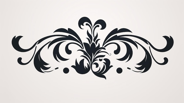 Vetor de design de padrão floral ornamentado preto vintage