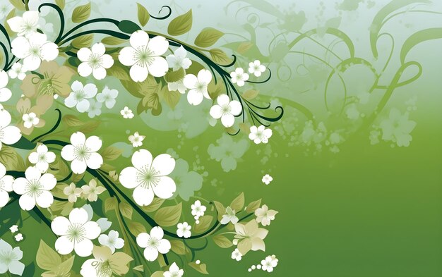 vetor de fundo flor verde jasmim