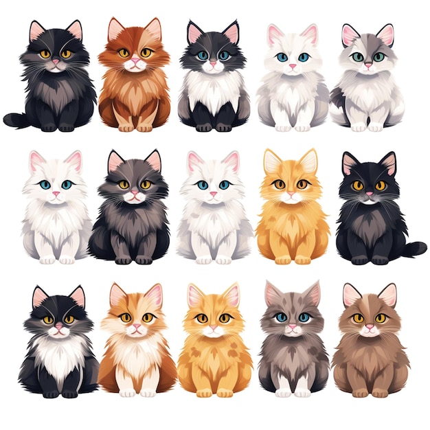 vetor de desenhos animados de gatinho de gato fofo 13266921 Vetor