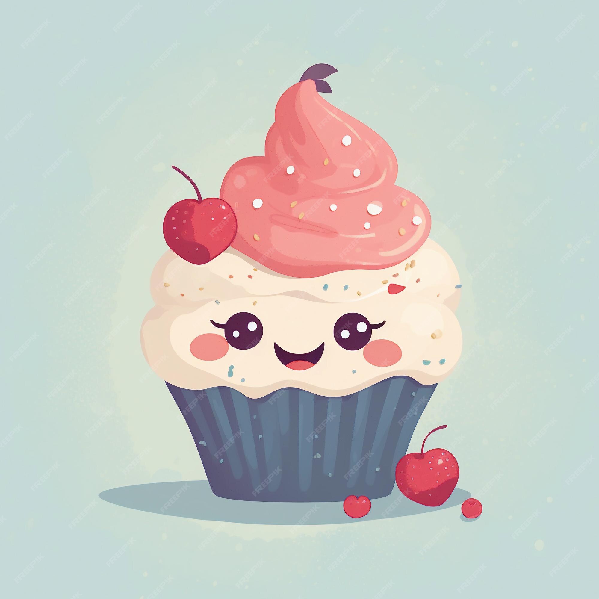 Desenho de Cupcake fofinho pintado e colorido por Usuário não