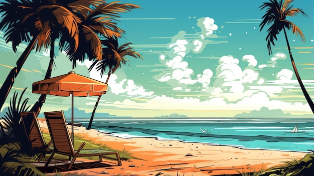 vetor de ilustração de praia