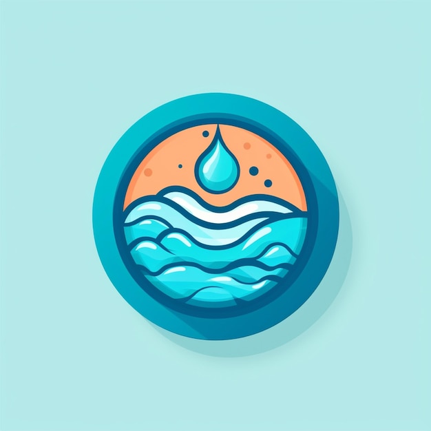 Foto vetor de logotipo de água de cor lisa