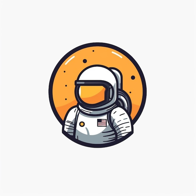 Foto vetor de logotipo de astronauta de cor plana