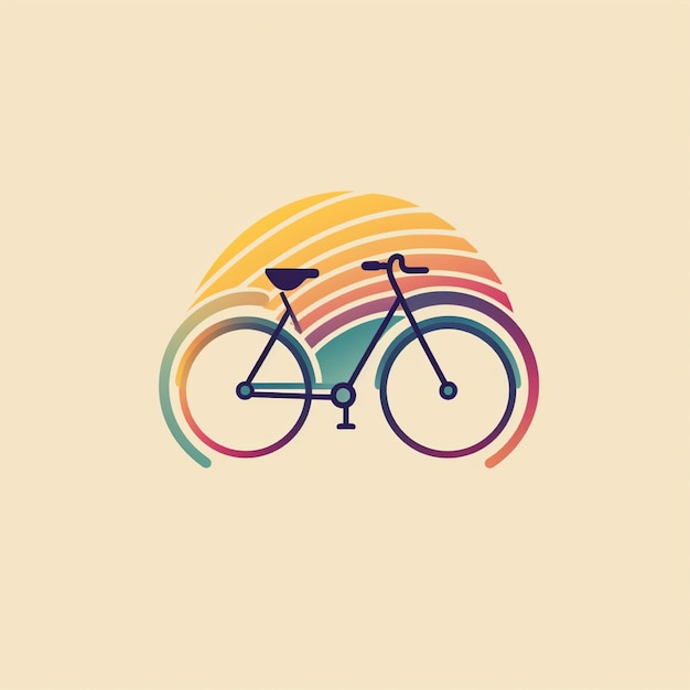 vetor de logotipo de bicicleta de cor plana