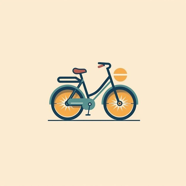 vetor de logotipo de bicicleta de cor plana