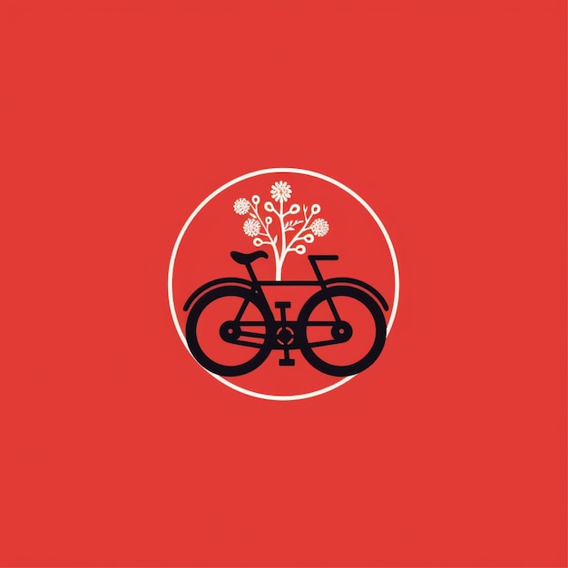 Foto vetor de logotipo de bicicleta de cor plana