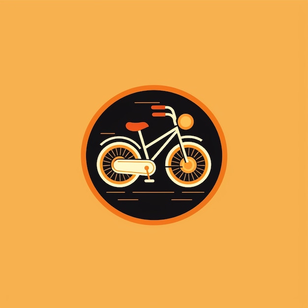 Foto vetor de logotipo de bicicleta de cor plana