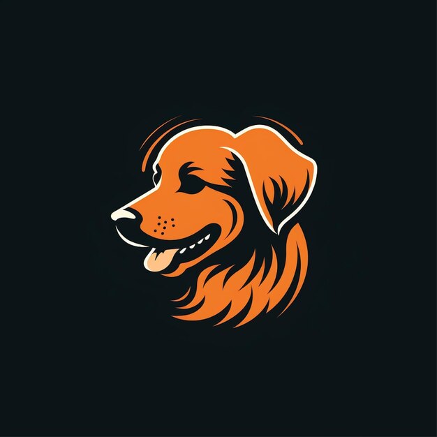 Foto vetor de logotipo de cachorro de cor plana