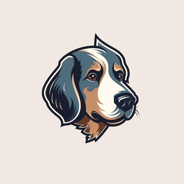 vetor de logotipo de cachorro de cor plana