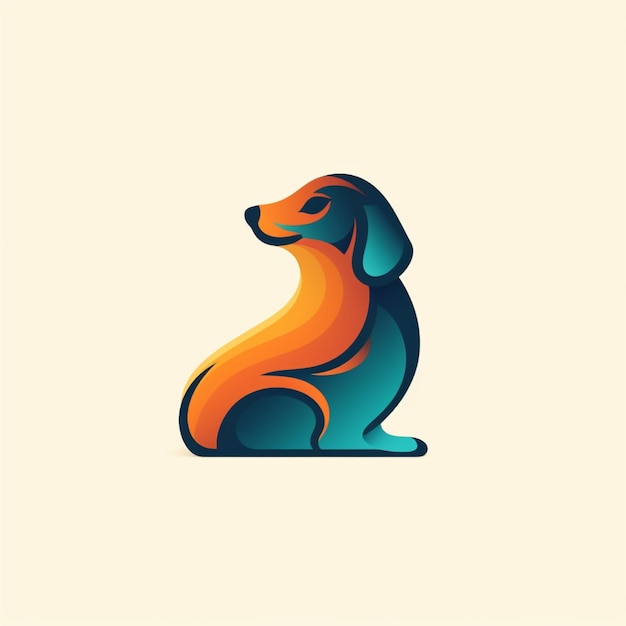 Foto vetor de logotipo de cachorro de cor plana