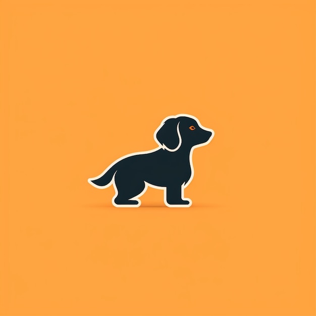 Foto vetor de logotipo de cachorro de cor plana