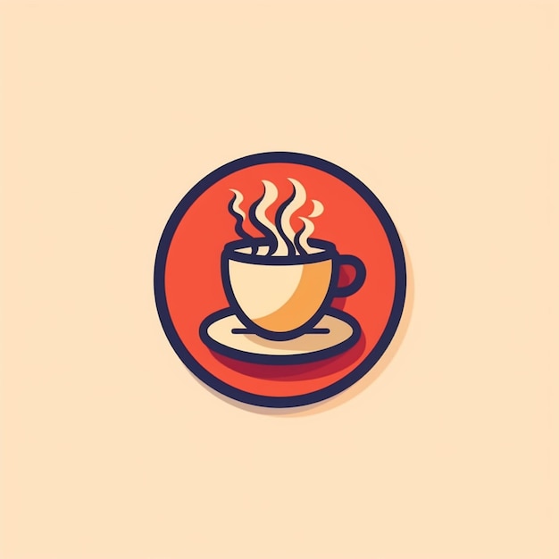 Foto vetor de logotipo de café de cor plana