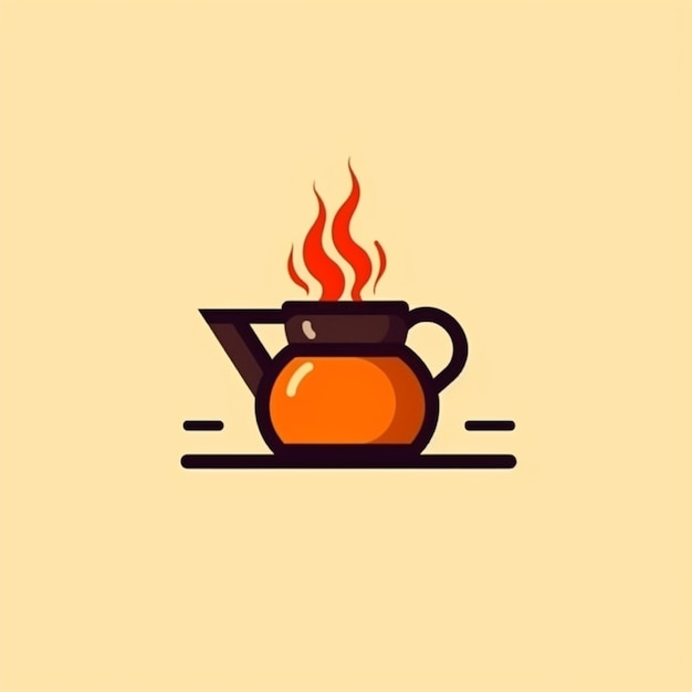 vetor de logotipo de café de cor plana