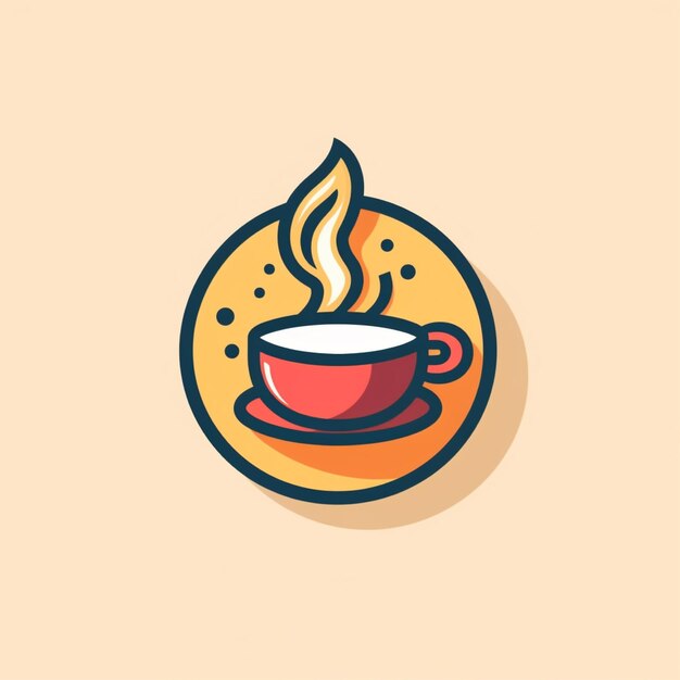 vetor de logotipo de café de cor plana