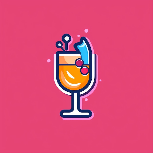 Foto vetor de logotipo de copo de bebida de cor plana