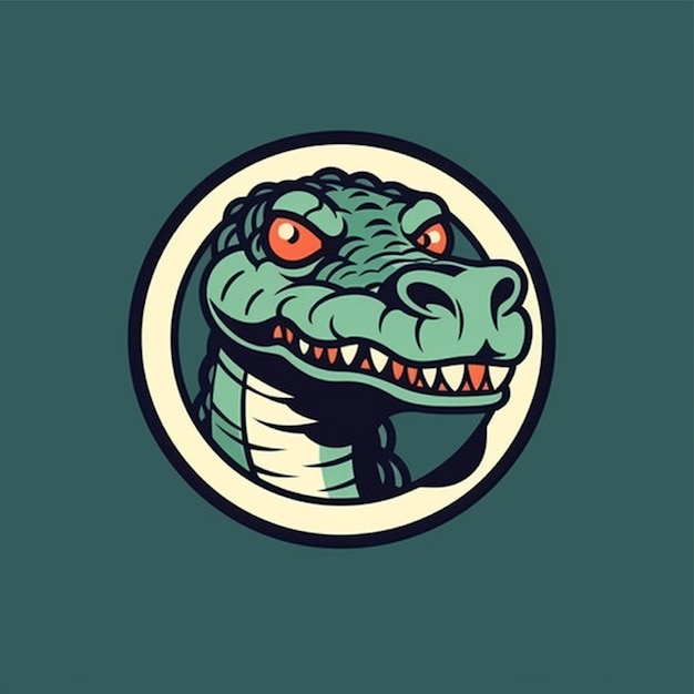 vetor de logotipo de crocodilo de cor lisa