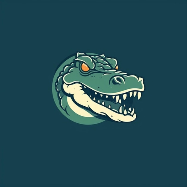 vetor de logotipo de crocodilo de cor lisa