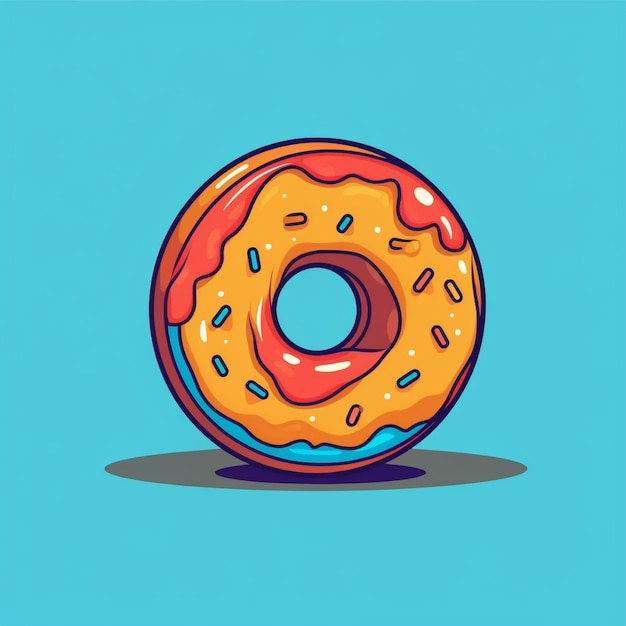 vetor de logotipo de donut de cor plana