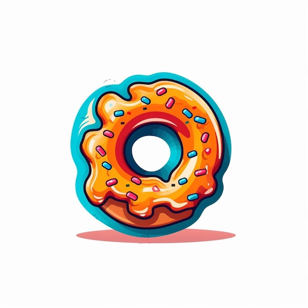 vetor de logotipo de donut de cor plana