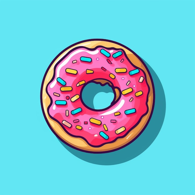 vetor de logotipo de donut de cor plana