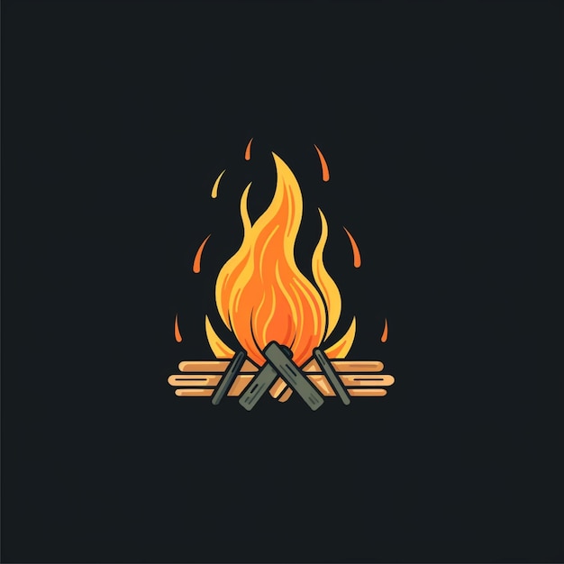 vetor de logotipo de fogueira de cor plana