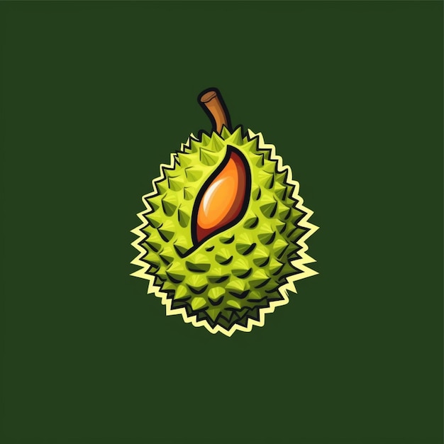 vetor de logotipo de fruta durian de cor plana