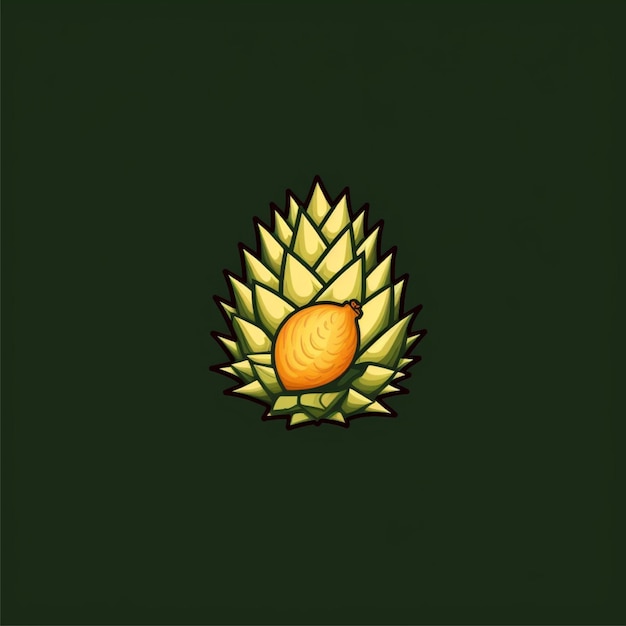 vetor de logotipo de fruta durian de cor plana