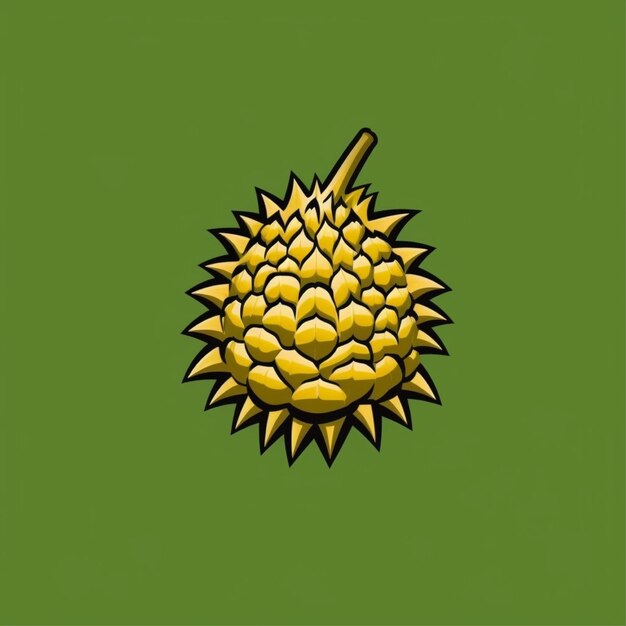 vetor de logotipo de fruta durian de cor plana