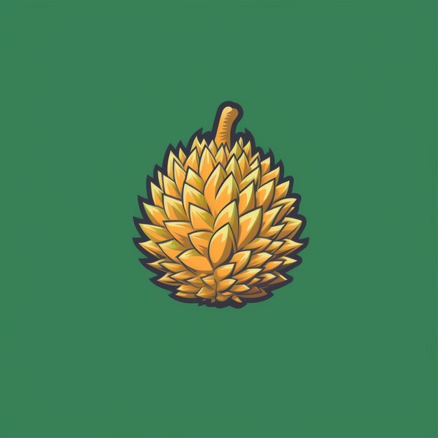 vetor de logotipo de fruta durian de cor plana