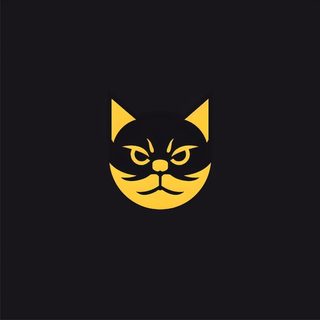 vetor de logotipo de gato de cor plana